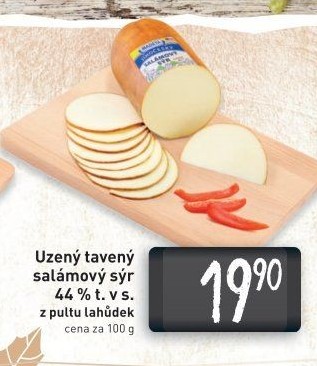 Sýr uzený salámový 44% Jihočeský Madeta