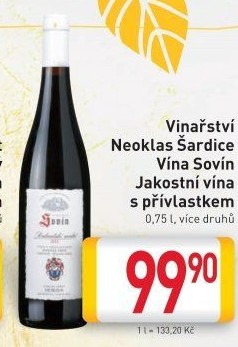 Vína Vinný sklep Sovín - přívlastková