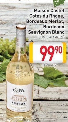 Víno Bordeaux Merlot Maison Castel