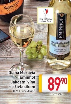 Víno Eminhof Diana Moravia - přívlastkové