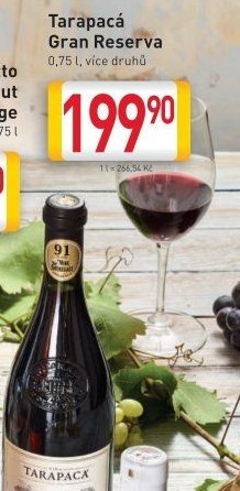 Víno Gran Reserva Viňa Tarapaca