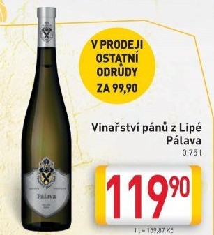 Víno Pálava Vinařství Pánů z Lipé