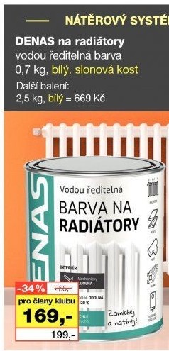 Barva na radiátory Radiátor Denas