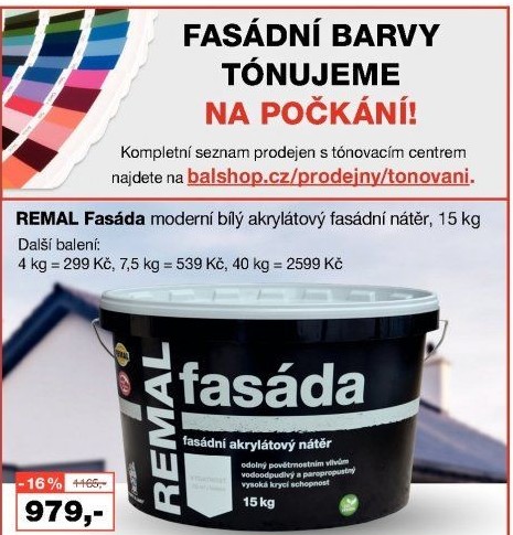 Fasádní barva Fasáda Remal