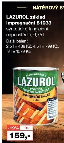 Impregnační základ na dřevo Lazurol
