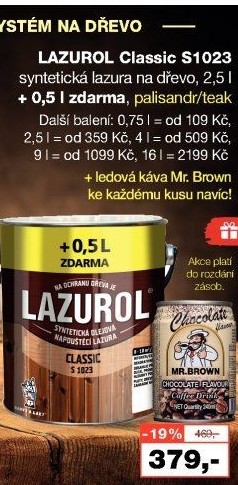 Lazura na dřevo Classic Lazurol