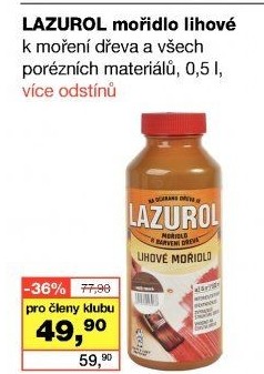 Lazura na dřevo Lihové mořidlo Lazurol