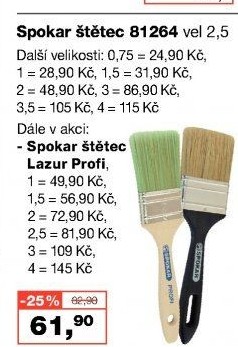 Plochý malířský štětec Spokar