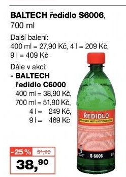 Ředidlo S6006 Barvy a laky Hostivař