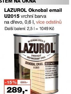 Syntetický email na dřevo Oknobal Lazurol