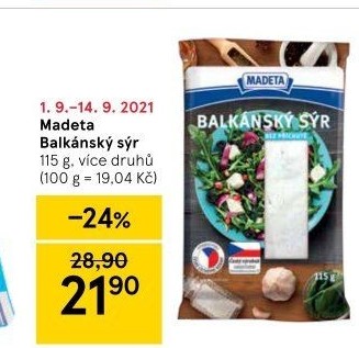 Balkánský sýr Madeta