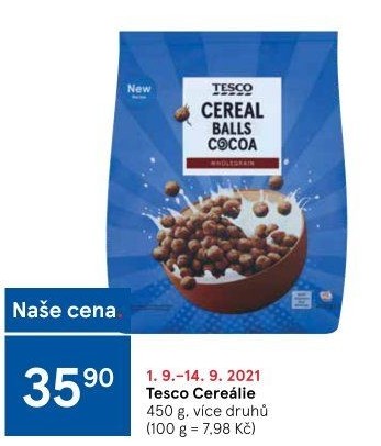 Cereálie Tesco