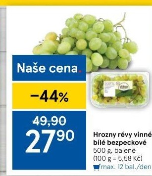Hrozny bílé bezsemenné The Grower'