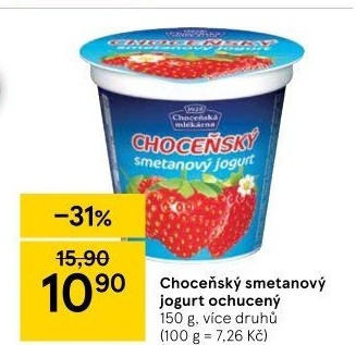 Jogurt smetanový ochucený Choceňský