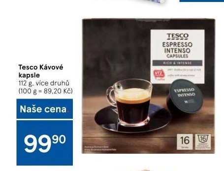 Kávové kapsle Tesco