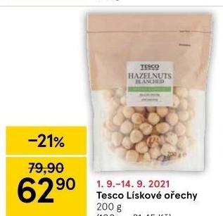 Lískové ořechy Tesco