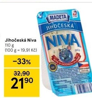 Sýr Niva Jihočeská 50% Madeta