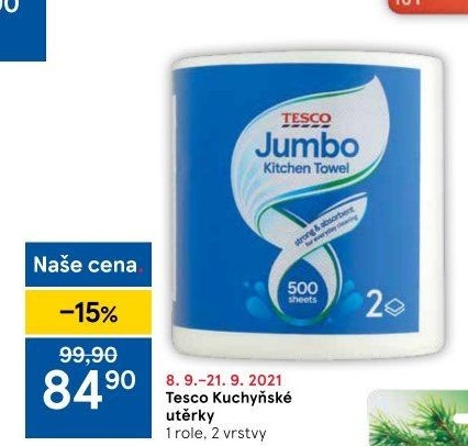 Utěrky kuchyňské 2vrstvé Jumbo Tesco