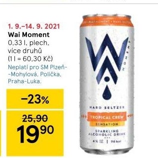 Alkoholický nápoj Hard Seltzer Wai Moment