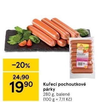 Párky kuřecí pochoutkové Vodňanské kuře