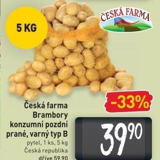 Brambory konzumní pozdní Česká farma