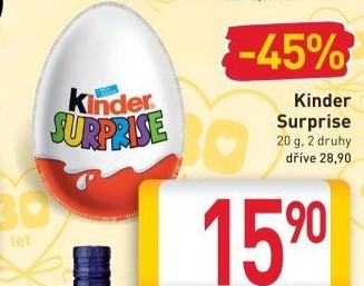 Čokoládové vajíčko s překvapením Kinder Surprise