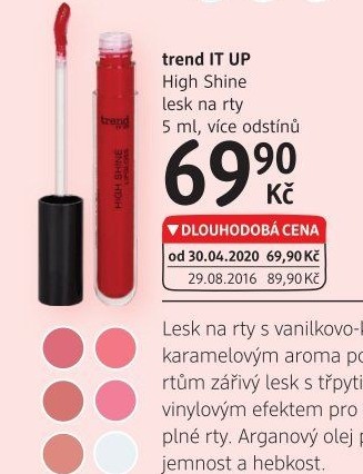 Lesk na rty High Shine trend IT UP