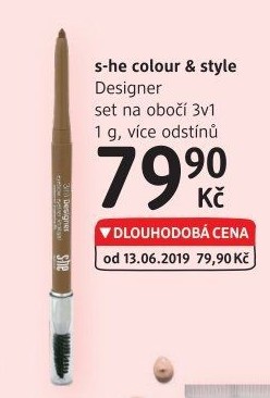 Set na obočí obočí 3v1 Designer s.he colour &amp