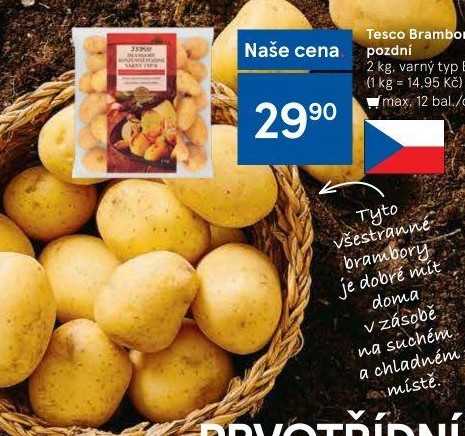 Brambory pozdní B Tesco