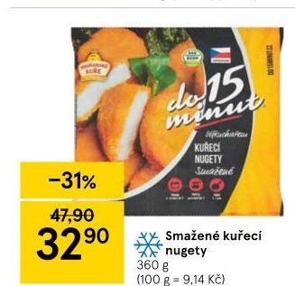 Nugetky kuřecí smažené mražené Vodňanské kuře