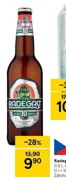 Pivo světlé výčepní Rázná 10° Radegast