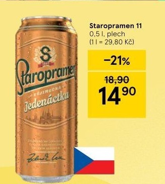 Pivo světlý ležák 11° Staropramen
