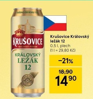 Pivo světlý ležák Královská 12° Krušovice