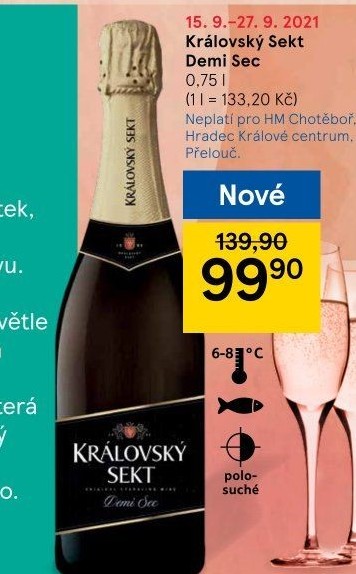Sekt Demi sec Královský Velké Pavlovice