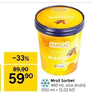 Sorbet v kelímku Mrož Prima