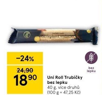 Trubičky bez lepku Uni Roll