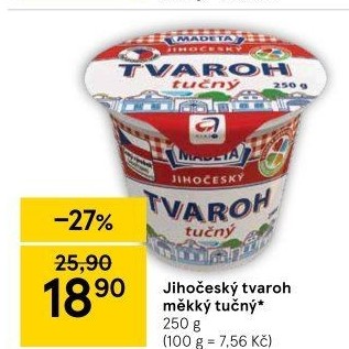 Tvaroh tučný Jihočeský Madeta