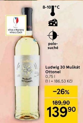 Víno Muškát Ottonel Ludwig 30 Vinařství Ludwig - pozdní sběr