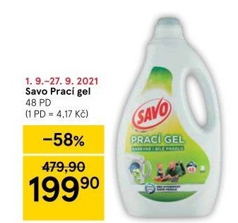 Prací gel bez chloru Savo