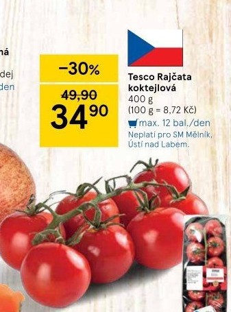 Rajčata koktejlová Tesco