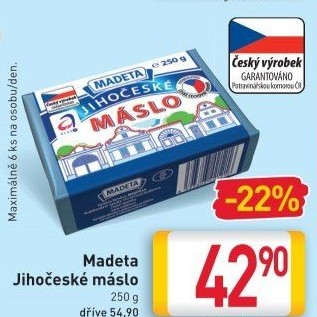 Máslo Jihočeské Madeta