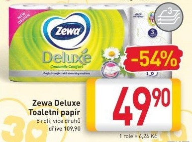 Toaletní papír 3vrstvý Deluxe Zewa