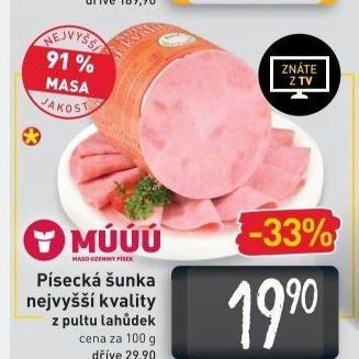 Šunka písecká nejvyšší kvality Maso uzeniny Písek