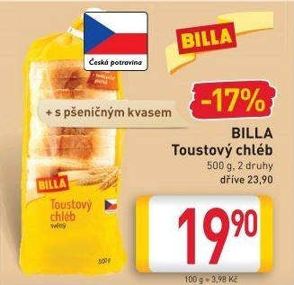 Toustový chléb Billa