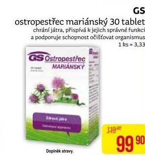 Doplněk stravy Ostropestřec GS