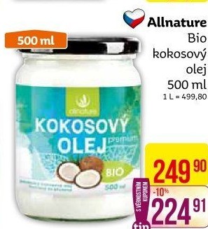 Kokosový olej bio Allnature
