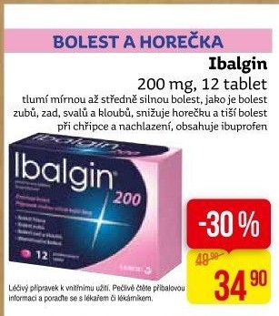 Tablety proti bolesti 200 Ibalgin