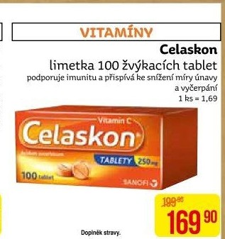 Tablety žvýkací vitamín C Celaskon