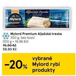 Aljašská treska filé pro děti mražené Premium Mylord