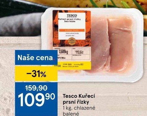 Kuřecí prsní řízky Tesco